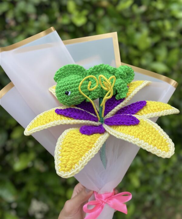 Flor de Rapunzel y Pascal Amigurumi Tejidos a Crochet